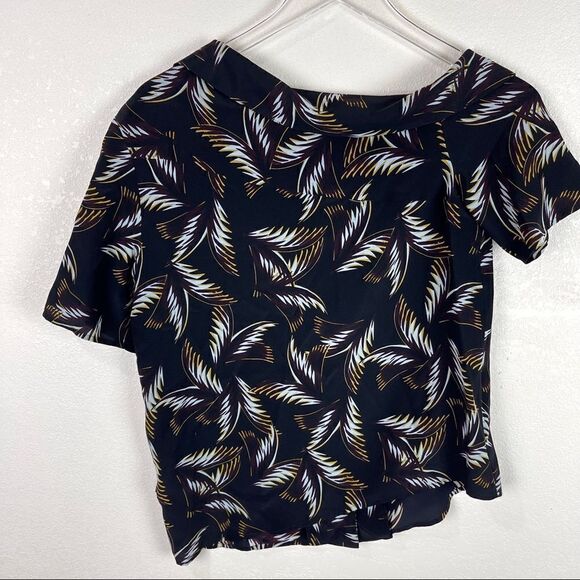 ALC Black Floral Off Shoulder Josephine Top Blouse Size 0 - Picture 5 of 6